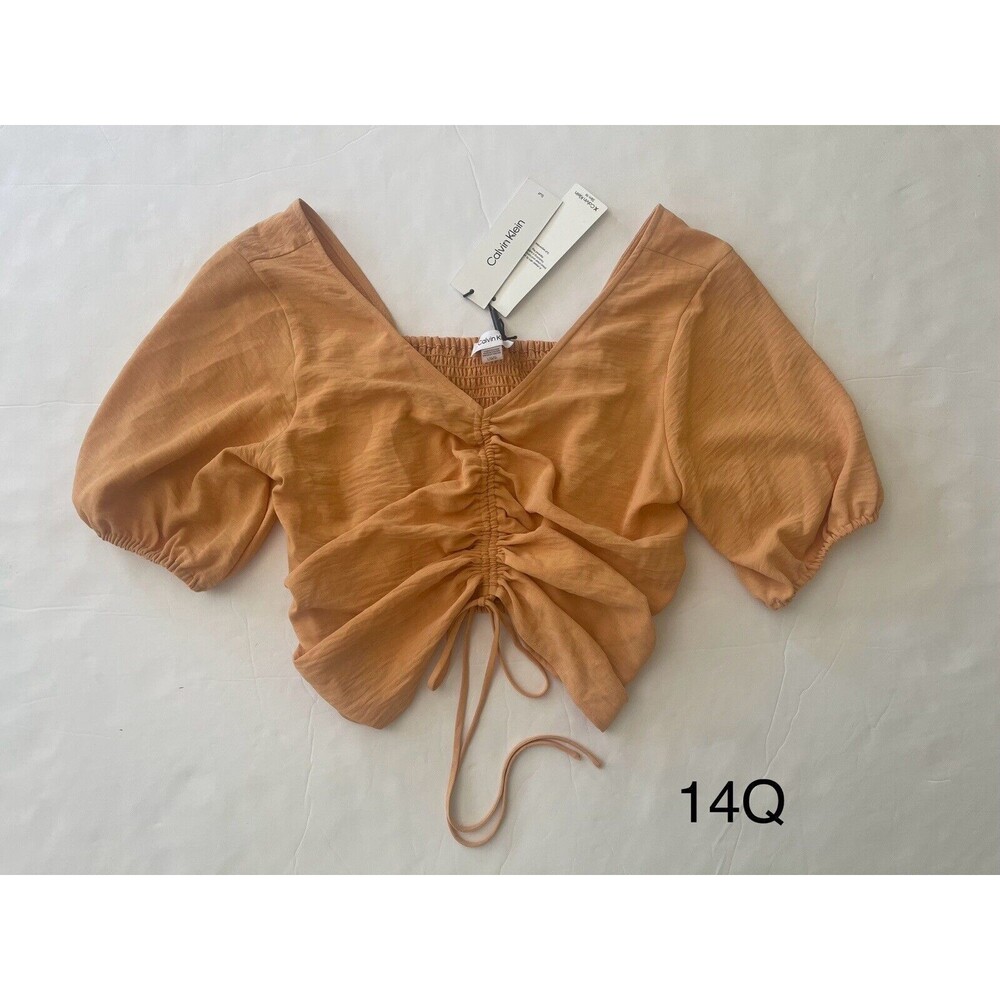 NWT Calvin Klein Beige Top Adjustable Drawstring Size Large